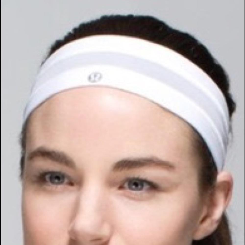 Lululemon White Fly Away Tamer Headband Mesh